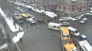 У Тернополі в Центрі зіткнулись тролейбуси (фото)