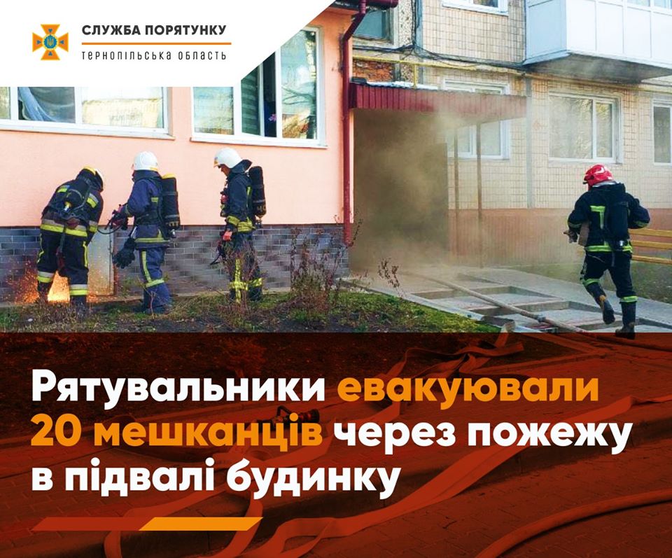 Пожежа у Тернополі: евакуювали 20 мешканців будинку (ФОТО)