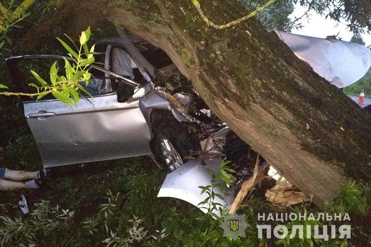 “Тойота” в’їхала у дерево: на Тернопільщині у ДТП загинув пасажир (ФОТО)