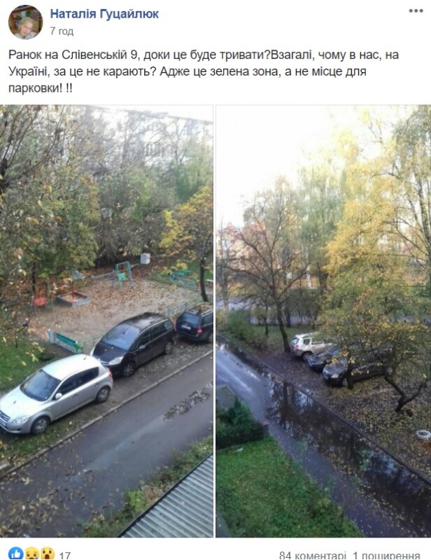“Це зелена зона, а не місце для парковки”, – у Тернополі в дворі газон перетворили на стоянку (ФОТО)