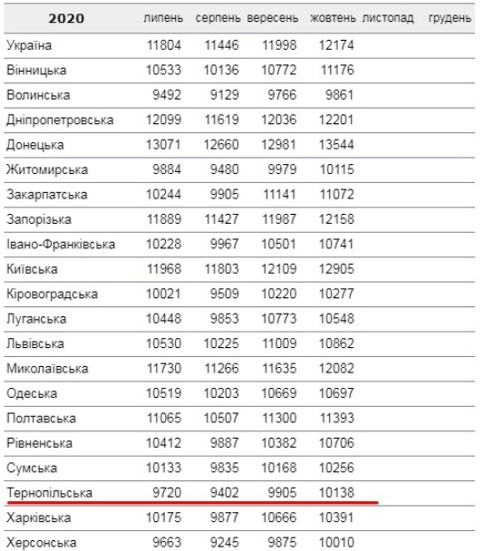 “Понад 10 тисяч гривень”: скільки офіційно заробляють жителі Тернопільщини та України