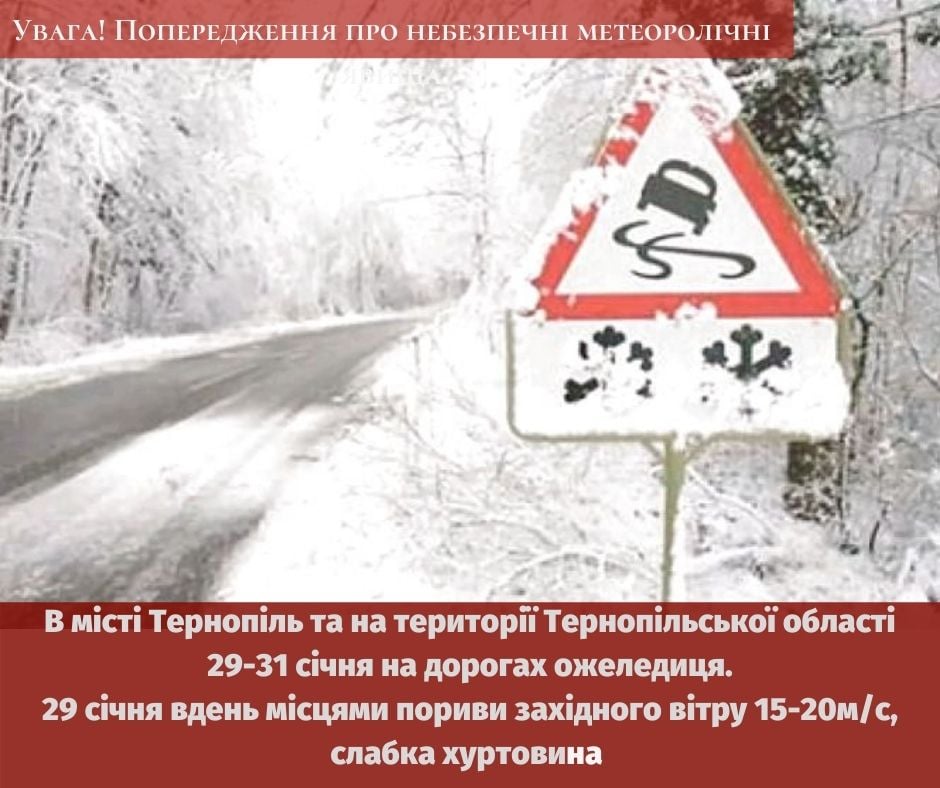 У Тернополі та області попереджають про небезпечні метеорологічні явища