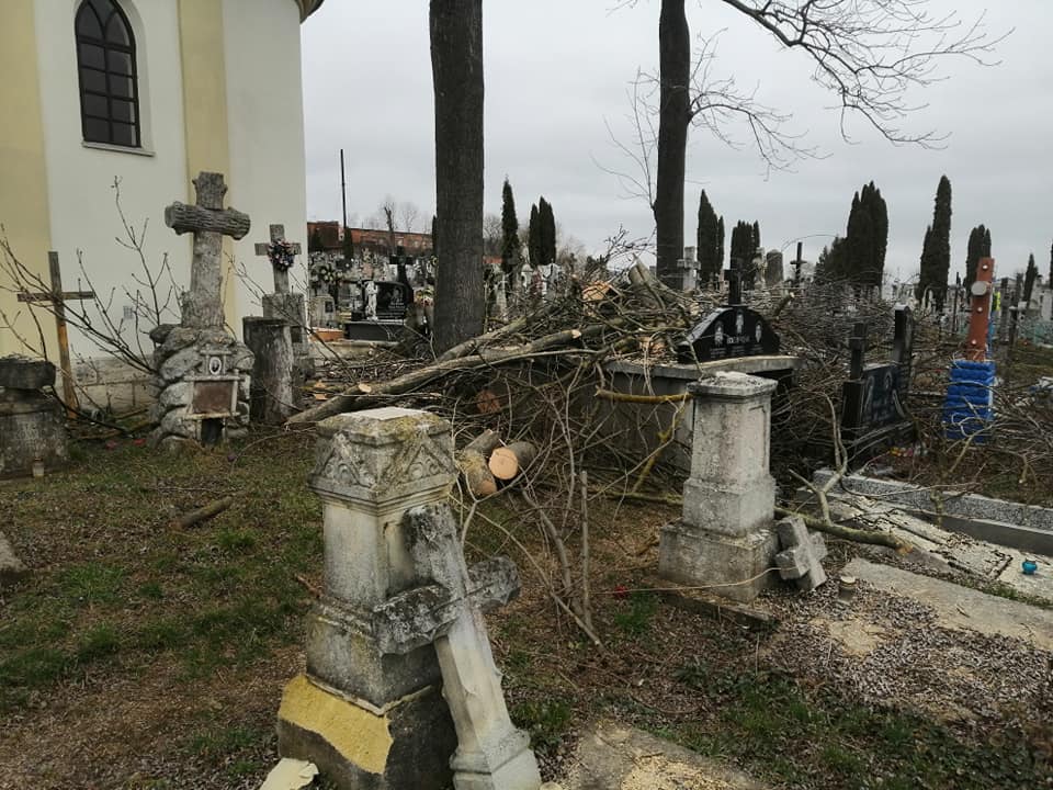 На Тернопільщині працівники комунальних служб пошкодили могили на цвинтарі (ФОТО)