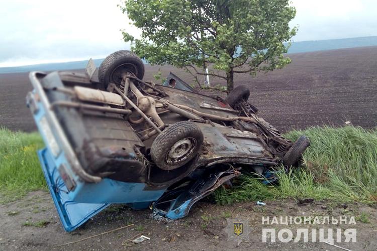 ДТП на Тернопільщині: п’яний водій з’їхав у кювет і врізався у дерево, авто перекинулося