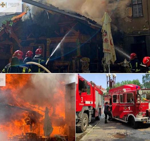 Палає бар “Коловорот”. Рятувальники борються з вогнем: офіційні подробиці пожежі у центрі Тернополя (ФОТО)