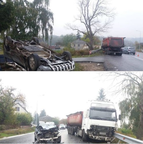 ДТП на Тернопільщині: зіткнулися вантажівка та дві легківки, рух ускладено (ФОТО)